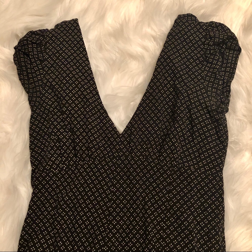 Kimchi Blue XS Black White Dots V Neck Romper